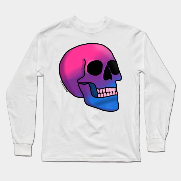 Bi to the Bone Bisexual Pride Long Sleeve T-Shirt by scrambledpegs
